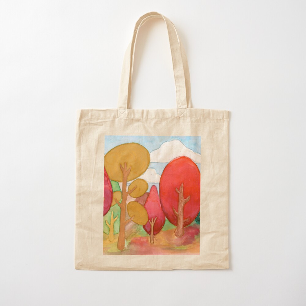 Tote bag with Autumn Trees painting on it